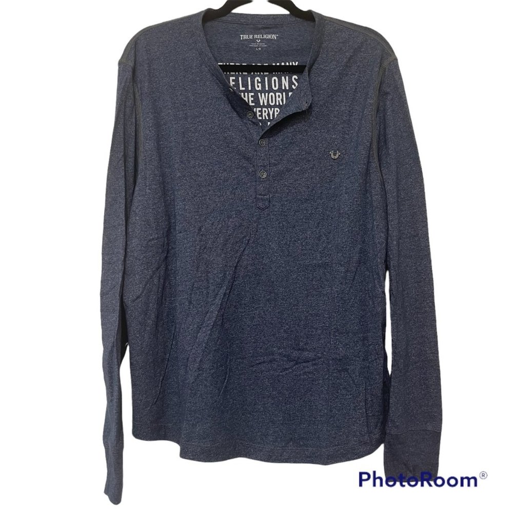 True Religion Long Sleeve Men's Henley Shirt